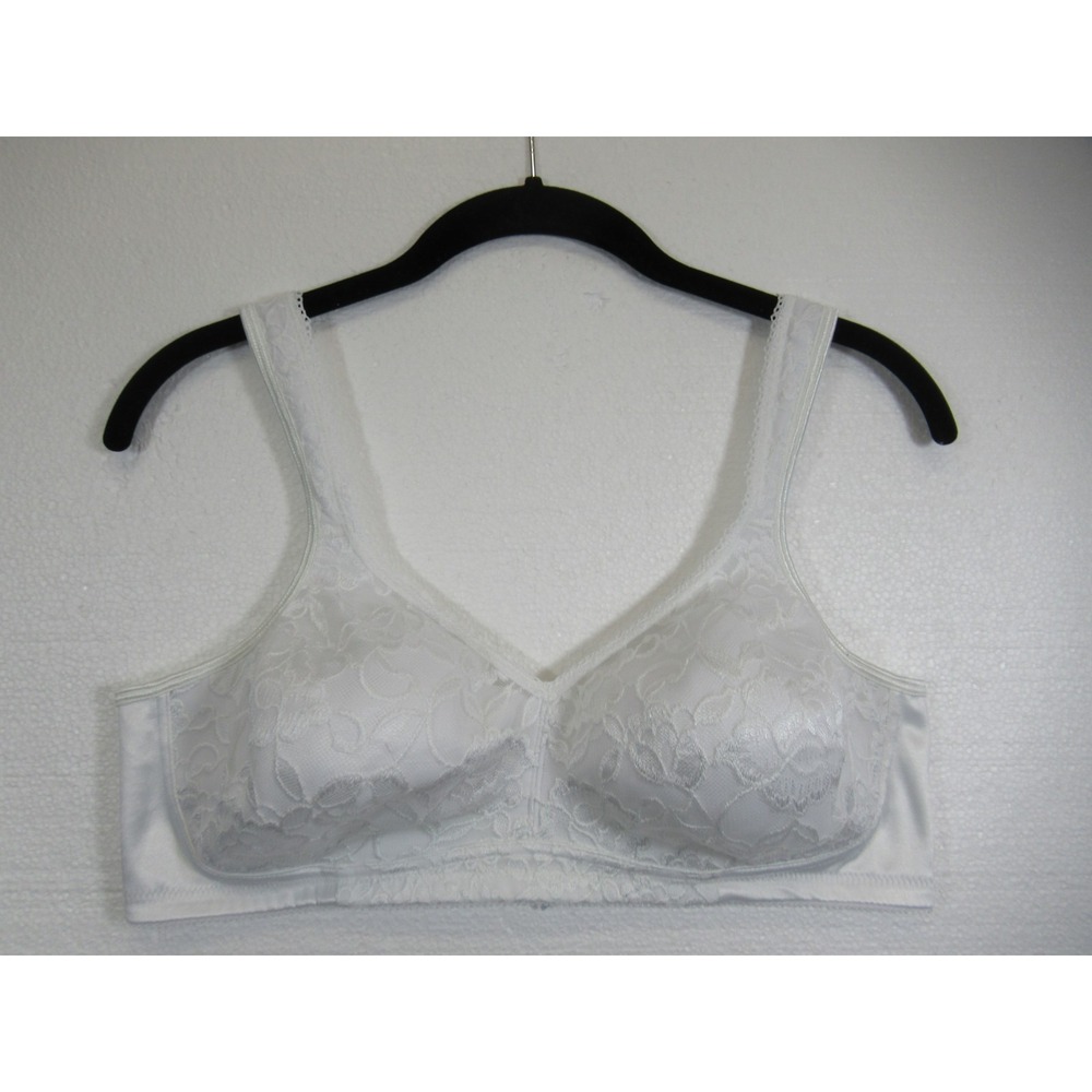 Playtex 18 Hour Smooth 'n Stylish Lace Bra 42B White Wireless 4716